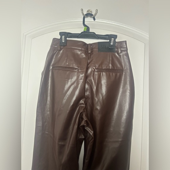Steele Brown Faux Leather Pants size small NWT - Picture 8 of 11